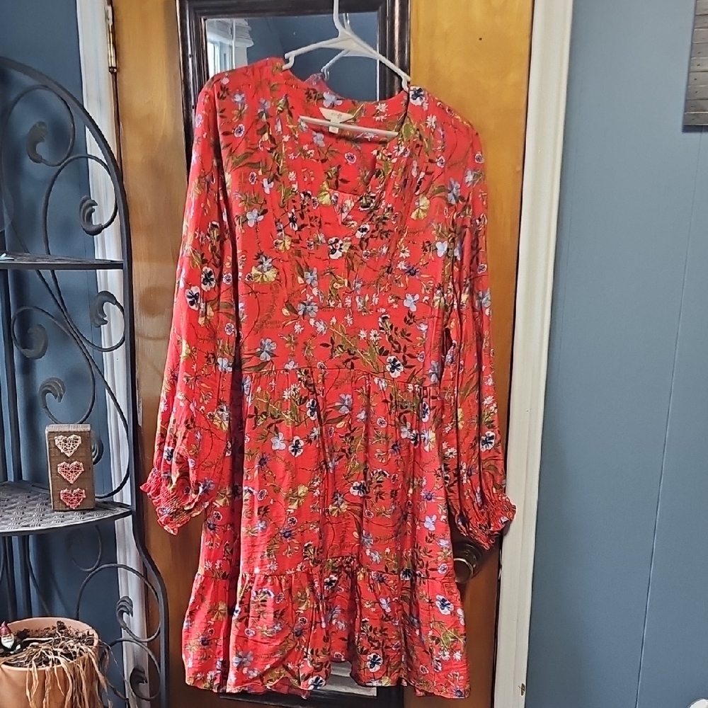 Terra & Sky Orange Floral Dress